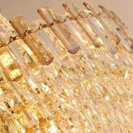 Luminária pendente de cristal moderna, luminária de teto redonda