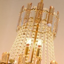 Luminária pendente de cristal moderna, luminária de teto redonda