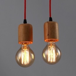 Lustre Mini Estilo Moderno Contemporâneo Madeira Bambu