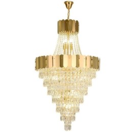 Luminária pendente de cristal europeia cônica suspensa