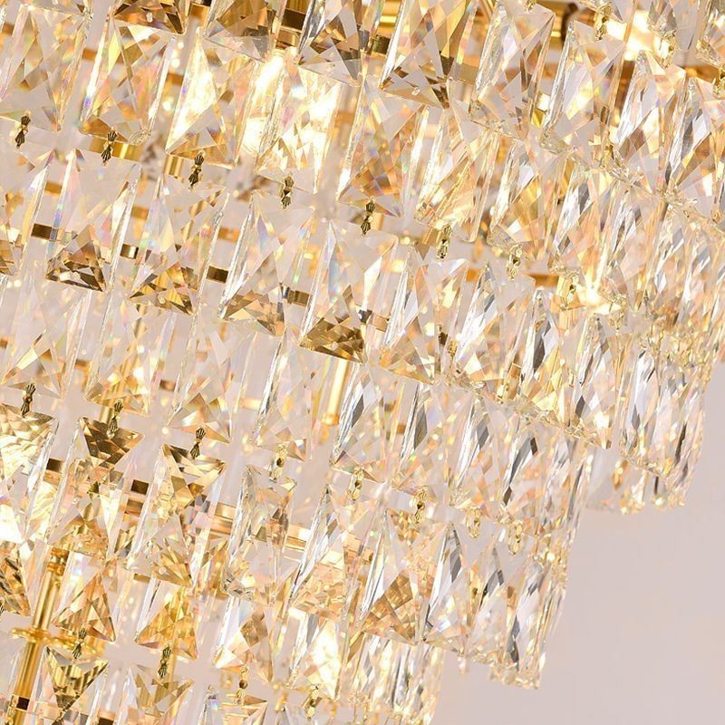 Luminária pendente de cristal europeia cônica suspensa