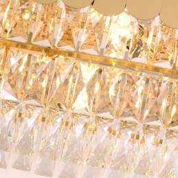 Luminária pendente de cristal, luminária de teto oval de luxo