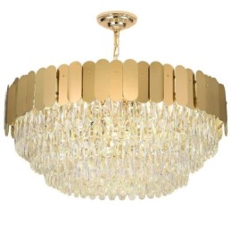 Luminária pendente moderna de cristal redonda para teto
