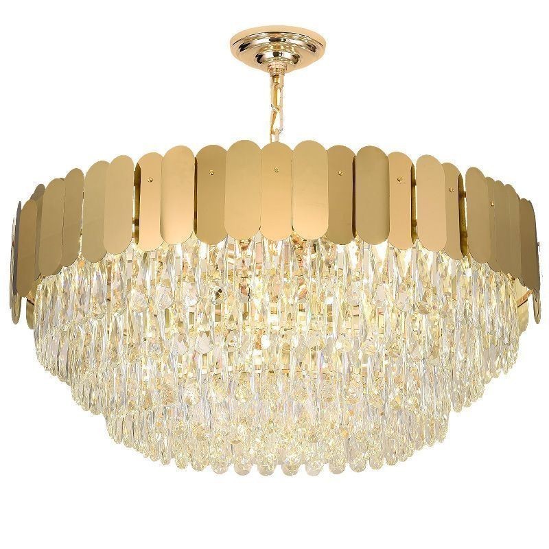 Luminária pendente moderna de cristal redonda para teto