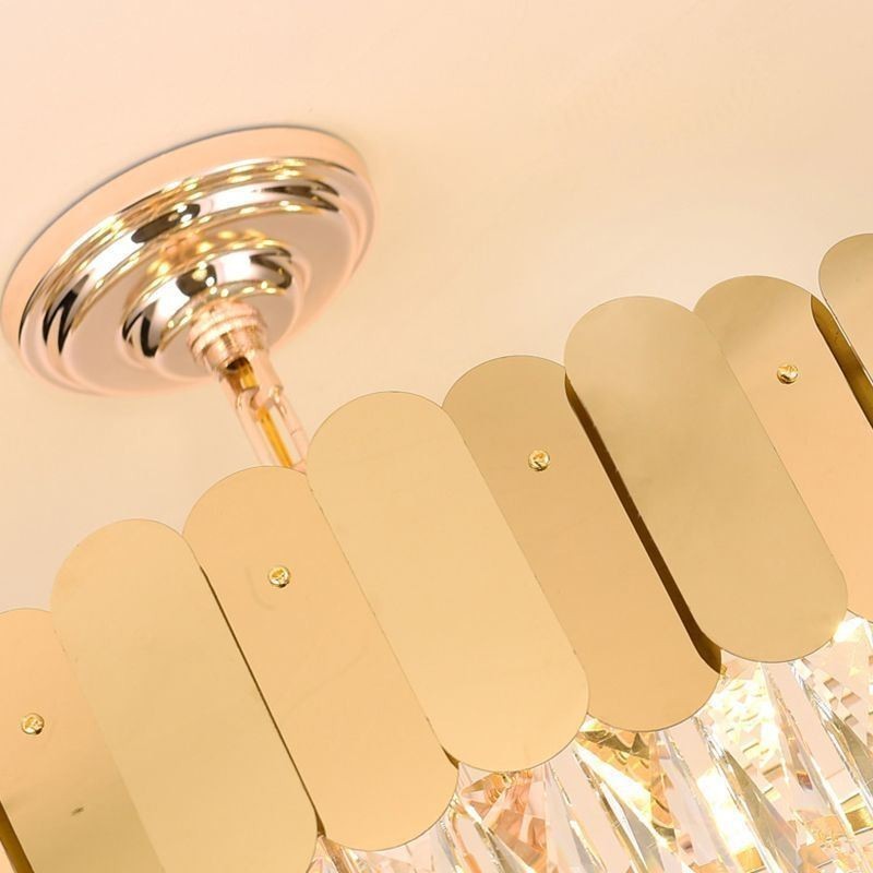 Luminária pendente moderna de cristal redonda para teto