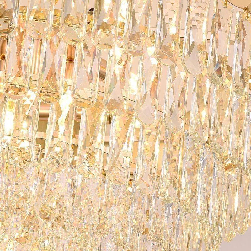 Luminária pendente moderna de cristal redonda para teto