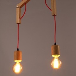 Lustre Mini Estilo Moderno Contemporâneo Madeira Bambu