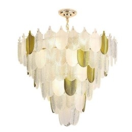 Cristal Elegante Folha Pendente Luz Teto Pendente Luz