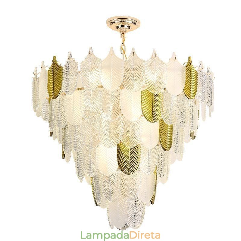 Cristal Elegante Folha Pendente Luz Teto Pendente Luz
