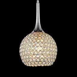 Lustre moderno contemporâneo de cristal cromado em metal