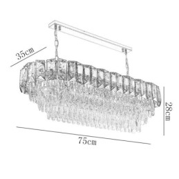 Luminária pendente de cristal K9, luminária pendente oval de luxo