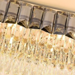 Luminária pendente de cristal K9, luminária pendente oval de luxo