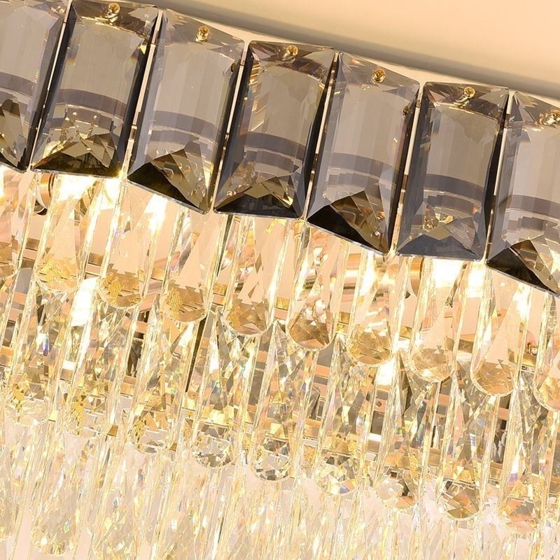 Luminária pendente de cristal K9, luminária pendente oval de luxo