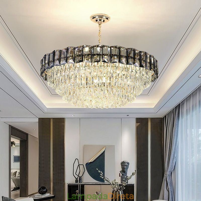 Luminárias de teto contemporâneas com pingente de cristal