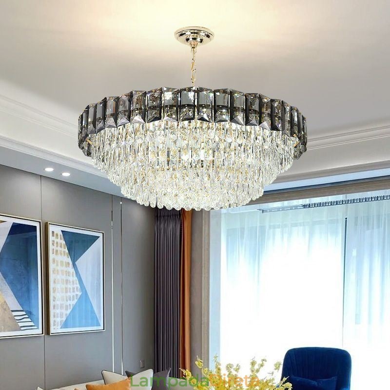 Luminárias de teto contemporâneas com pingente de cristal