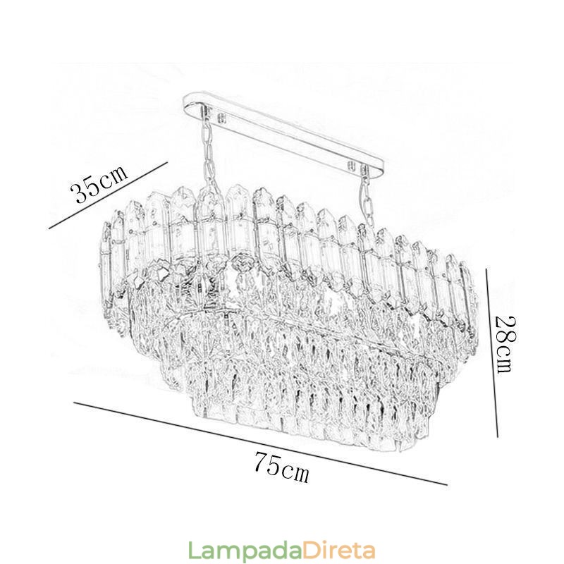 Luminária pendente de cristal moderna Luminária de teto oval de luxo