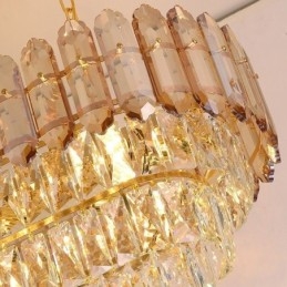 Luminária pendente de cristal moderna Luminária de teto oval de luxo