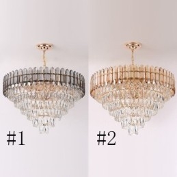 Luminária de teto pendente de cristal moderna