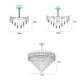 Luminária de teto pendente de cristal moderna