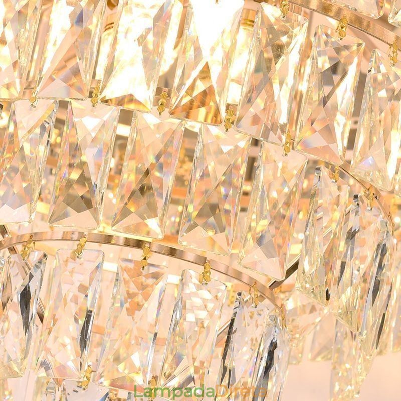 Luminária de teto pendente de cristal moderna