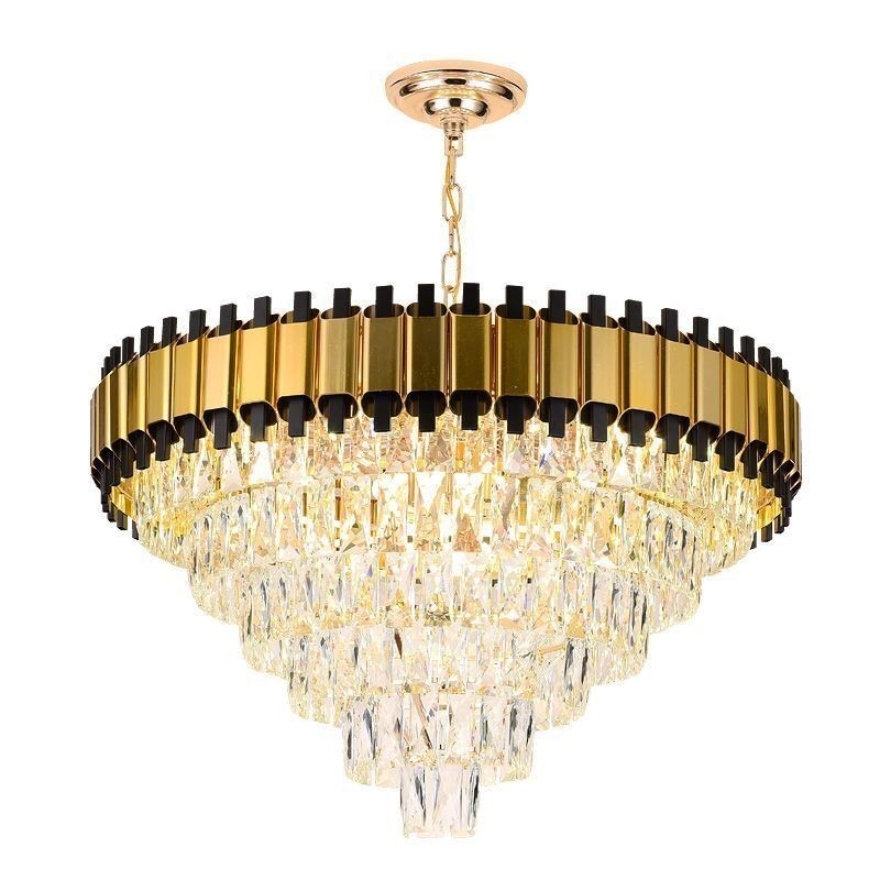 Luminária pendente de cristal de luxo redonda para teto
