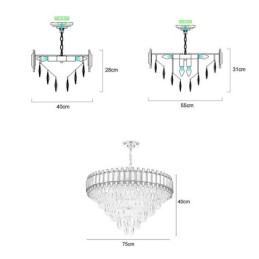 Luminária pendente de cristal de luxo redonda para teto