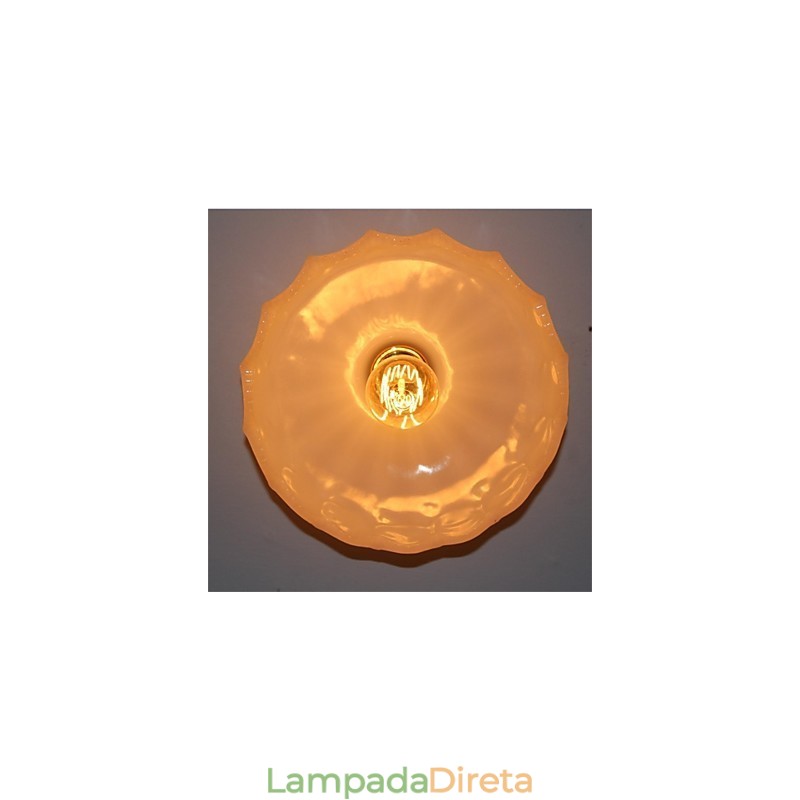 Luminária de teto de lótus retrô com imitação de vidro jade e 1 cabeça