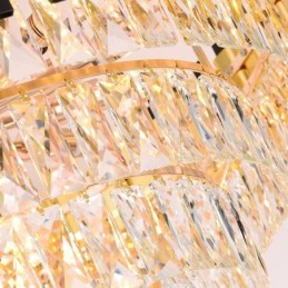 Luminária pendente de cristal de luxo redonda para teto