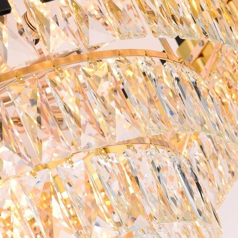 Luminária pendente de cristal de luxo redonda para teto