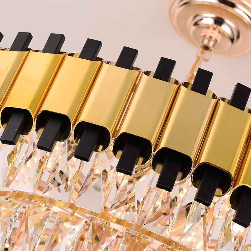 Luminária pendente de cristal de luxo redonda para teto
