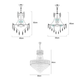 Iluminação pendente moderna de cristal dourado