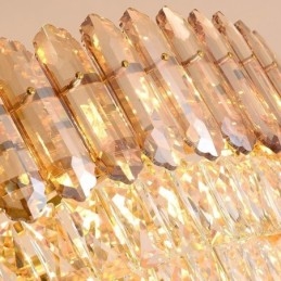 Iluminação pendente moderna de cristal dourado