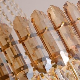 Iluminação pendente moderna de cristal dourado