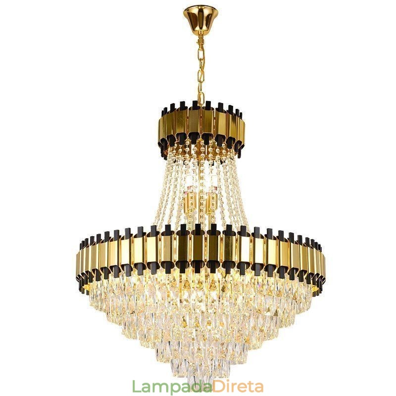 Luminária pendente de cristal moderna, luminária de teto