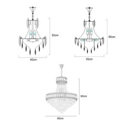 Luminária pendente de cristal moderna, luminária de teto