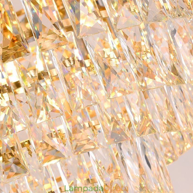 Luminária pendente de cristal moderna, luminária de teto
