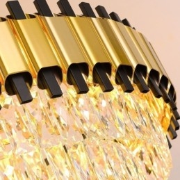 Luminária pendente de cristal moderna, luminária de teto