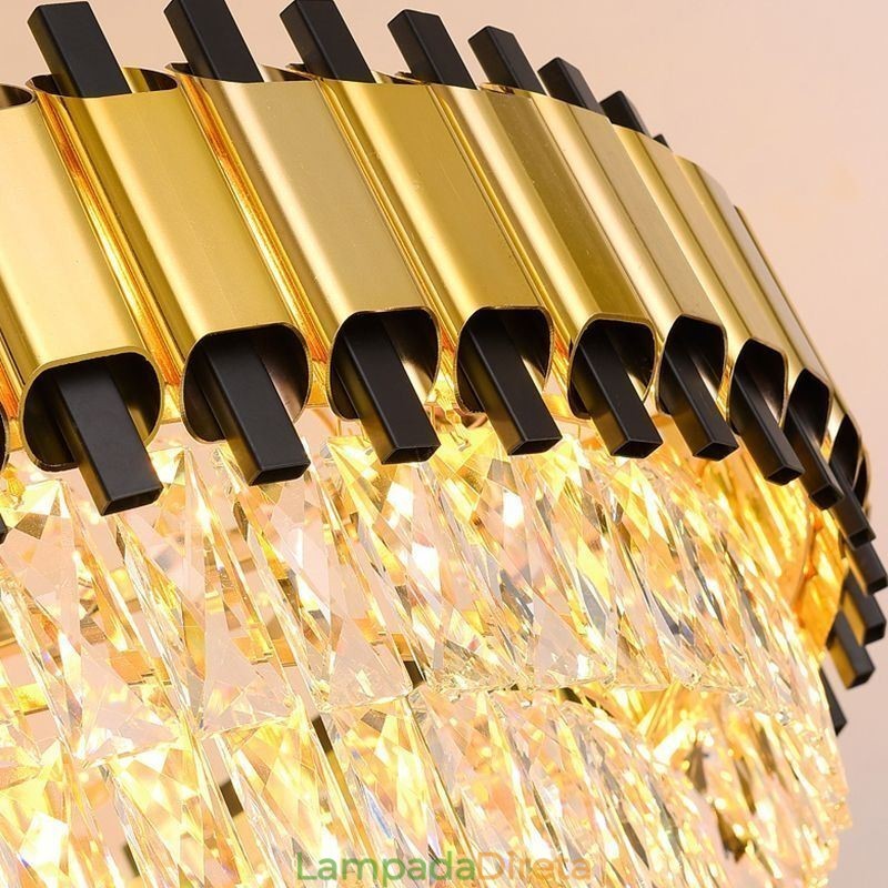 Luminária pendente de cristal moderna, luminária de teto