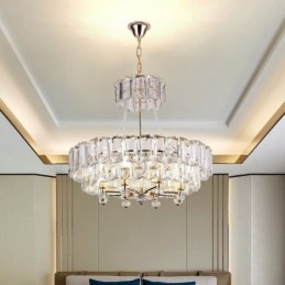 Luminária pendente de cristal branco, luzes de teto modernas, luzes suspensas