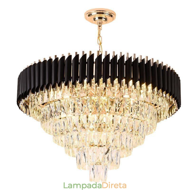 Luminária pendente de cristal de luxo, luz de teto, 6, 9, 12 luzes