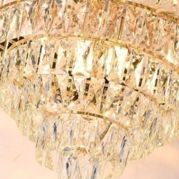 Luminária pendente de cristal de luxo, luz de teto, 6, 9, 12 luzes