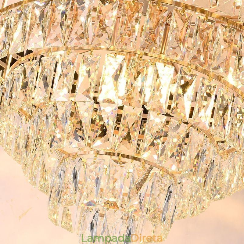 Luminária pendente de cristal de luxo, luz de teto, 6, 9, 12 luzes