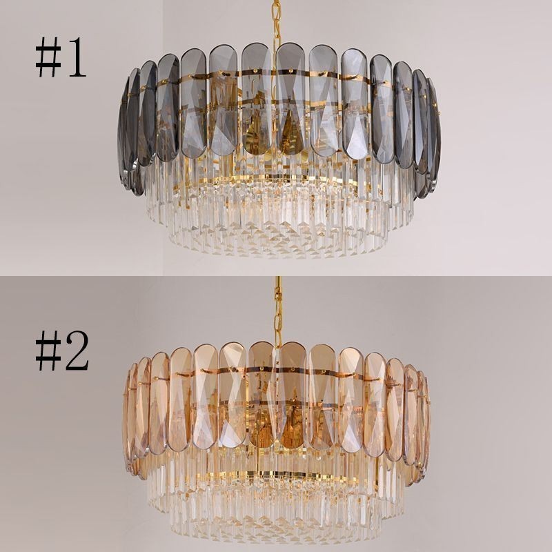 Luminária pendente de cristal K9 moderna, luminária de teto