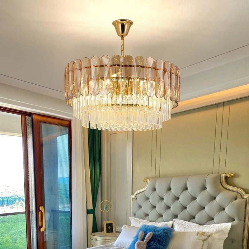 Luminária pendente de cristal K9 moderna, luminária de teto