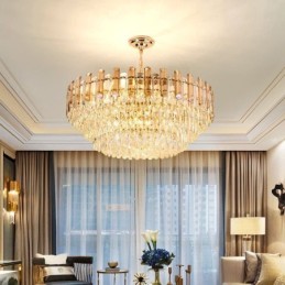 Luminária pendente europeia moderna K9 de cristal