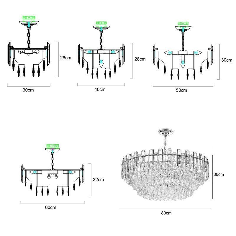 Luminária pendente europeia moderna K9 de cristal