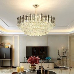 Luminária pendente europeia moderna K9 de cristal