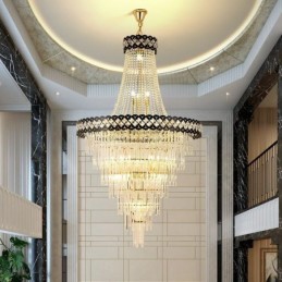 Luminária de teto de cristal com pingente de luxo