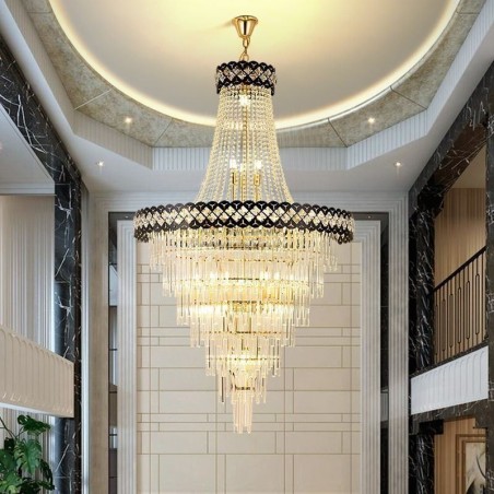 Luminária de teto de cristal com pingente de luxo Luminária de teto de cristal com pingente de luxo