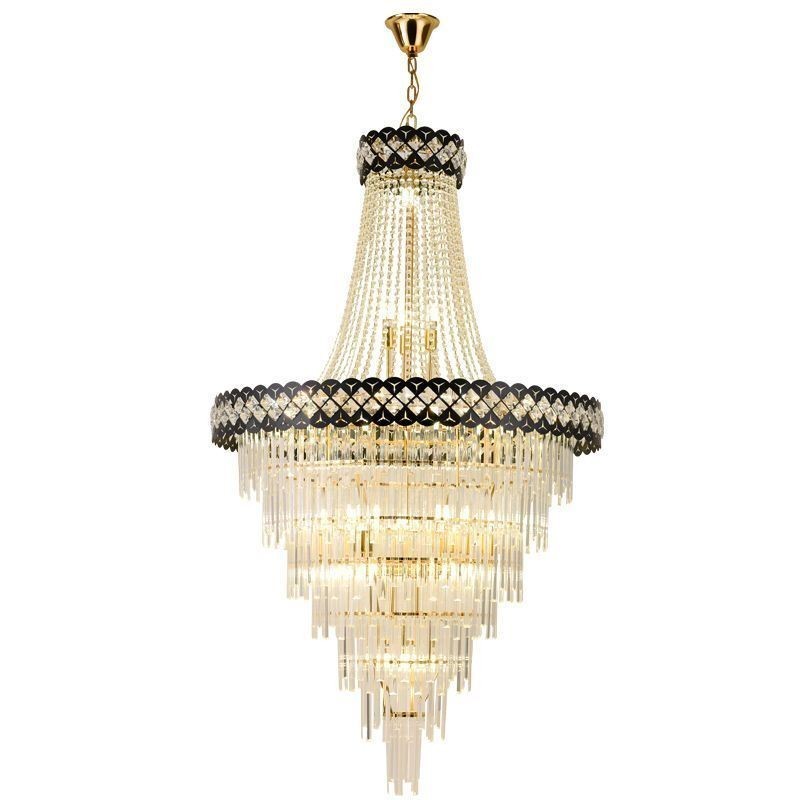 Luminária de teto de cristal com pingente de luxo